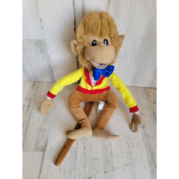Peek a boo monkey vintage style Plush stuffed animal suit bowtie - Picture 1 of 10